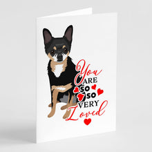 Load image into Gallery viewer, Chihuahua Tricolor #2 so Loved Greeting Cards -  Blank Note Cards – 8-Pack of Artist-Designed Cards with Envelopes