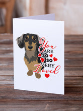 Load image into Gallery viewer, Dachshund Black and Tan #4 so Loved Greeting Cards -  Blank Note Cards – 8-Pack of Artist-Designed Cards with Envelopes