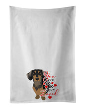 Load image into Gallery viewer, Dachshund Black and Tan #4 so Loved White Kitchen Towel Set of 2
