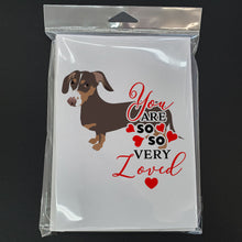 Load image into Gallery viewer, Dachshund Chocolate and Tan so Loved Greeting Cards -  Blank Note Cards – 8-Pack of Artist-Designed Cards with Envelopes