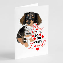 Load image into Gallery viewer, Dachshund Dapple #1 so Loved Greeting Cards -  Blank Note Cards – 8-Pack of Artist-Designed Cards with Envelopes