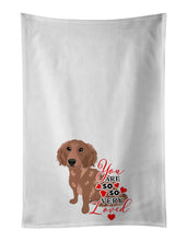 Load image into Gallery viewer, Dachshund Red #2 so Loved White Kitchen Towel Set of 2