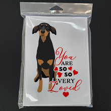 Load image into Gallery viewer, Doberman Pinscher Black and Rust Natural Ears #2 so Loved Greeting Cards -  Blank Note Cards – 8-Pack of Artist-Designed Cards with Envelopes