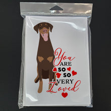 Load image into Gallery viewer, Doberman Pinscher Red and Rust Natural Ears #1 so Loved Greeting Cards -  Blank Note Cards – 8-Pack of Artist-Designed Cards with Envelopes