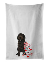 Load image into Gallery viewer, Doodle Chocolate #1 so Loved White Kitchen Towel Set of 2
