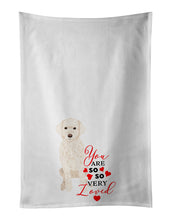 Load image into Gallery viewer, Doodle Cream #2 so Loved White Kitchen Towel Set of 2