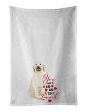 Load image into Gallery viewer, Doodle Cream #6 so Loved White Kitchen Towel Set of 2