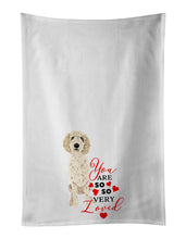 Load image into Gallery viewer, Doodle Cream #7 so Loved White Kitchen Towel Set of 2