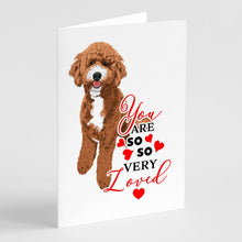 Load image into Gallery viewer, Doodle Red and White so Loved Greeting Cards -  Blank Note Cards – 8-Pack of Artist-Designed Cards with Envelopes