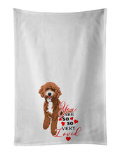 Load image into Gallery viewer, Doodle Red and White so Loved White Kitchen Towel Set of 2