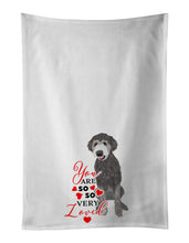Load image into Gallery viewer, Doodle Silver #2 so Loved White Kitchen Towel Set of 2