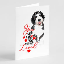Load image into Gallery viewer, Doodle Silver and White #1 so Loved Greeting Cards -  Blank Note Cards – 8-Pack of Artist-Designed Cards with Envelopes