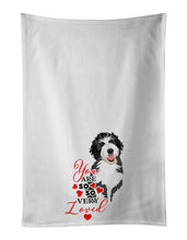 Load image into Gallery viewer, Doodle Silver and White #1 so Loved White Kitchen Towel Set of 2