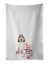 Load image into Gallery viewer, Doodle Tricolor #1 so Loved White Kitchen Towel Set of 2