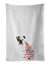 Load image into Gallery viewer, English Bulldog Tricolor #3 so Loved White Kitchen Towel Set of 2