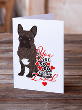 Load image into Gallery viewer, French Bulldog Brindle #1 so Loved Greeting Cards -  Blank Note Cards – 8-Pack of Artist-Designed Cards with Envelopes