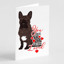 Load image into Gallery viewer, French Bulldog Brindle #1 so Loved Greeting Cards -  Blank Note Cards – 8-Pack of Artist-Designed Cards with Envelopes