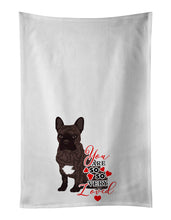 Load image into Gallery viewer, French Bulldog Brindle #1 so Loved White Kitchen Towel Set of 2