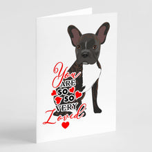 Load image into Gallery viewer, French Bulldog Brindle #2 so Loved Greeting Cards -  Blank Note Cards – 8-Pack of Artist-Designed Cards with Envelopes