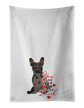 Load image into Gallery viewer, French Bulldog Chocolate so Loved White Kitchen Towel Set of 2