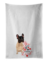 Load image into Gallery viewer, French Bulldog Fawn #3 so Loved White Kitchen Towel Set of 2