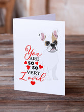 Load image into Gallery viewer, French Bulldog White #1 so Loved Greeting Cards -  Blank Note Cards – 8-Pack of Artist-Designed Cards with Envelopes