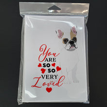 Load image into Gallery viewer, French Bulldog White #1 so Loved Greeting Cards -  Blank Note Cards – 8-Pack of Artist-Designed Cards with Envelopes