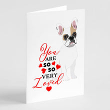 Load image into Gallery viewer, French Bulldog White #1 so Loved Greeting Cards -  Blank Note Cards – 8-Pack of Artist-Designed Cards with Envelopes