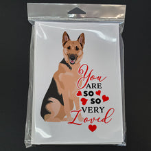 Load image into Gallery viewer, German Shepherd Black and Tan #1 so Loved Greeting Cards -  Blank Note Cards – 8-Pack of Artist-Designed Cards with Envelopes