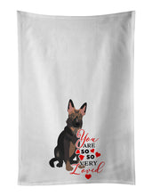 Load image into Gallery viewer, German Shepherd Puppy so Loved White Kitchen Towel Set of 2