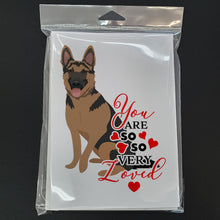 Load image into Gallery viewer, German Shepherd Red and Black so Loved Greeting Cards -  Blank Note Cards – 8-Pack of Artist-Designed Cards with Envelopes