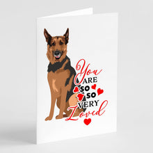 Load image into Gallery viewer, German Shepherd Red Sable so Loved Greeting Cards -  Blank Note Cards – 8-Pack of Artist-Designed Cards with Envelopes
