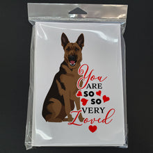 Load image into Gallery viewer, German Shepherd Black and Tan #2 so Loved Greeting Cards -  Blank Note Cards – 8-Pack of Artist-Designed Cards with Envelopes