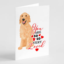 Load image into Gallery viewer, Golden Retriever Gold #1 so Loved Greeting Cards -  Blank Note Cards – 8-Pack of Artist-Designed Cards with Envelopes