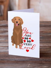 Load image into Gallery viewer, Golden Retriever Red #1 so Loved Greeting Cards -  Blank Note Cards – 8-Pack of Artist-Designed Cards with Envelopes