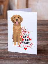 Load image into Gallery viewer, Golden Retriever Red #2 so Loved Greeting Cards -  Blank Note Cards – 8-Pack of Artist-Designed Cards with Envelopes