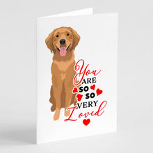Load image into Gallery viewer, Golden Retriever Red #2 so Loved Greeting Cards -  Blank Note Cards – 8-Pack of Artist-Designed Cards with Envelopes