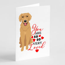 Load image into Gallery viewer, Golden Retriever Gold #2 so Loved Greeting Cards -  Blank Note Cards – 8-Pack of Artist-Designed Cards with Envelopes