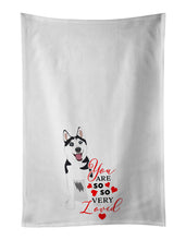 Load image into Gallery viewer, Siberian Husky Black and White #2 so Loved White Kitchen Towel Set of 2