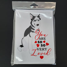 Load image into Gallery viewer, Siberian Husky Silver and White #2 so Loved Greeting Cards -  Blank Note Cards – 8-Pack of Artist-Designed Cards with Envelopes