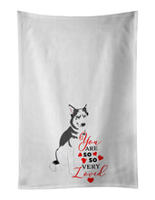 Load image into Gallery viewer, Siberian Husky Silver and White #2 so Loved White Kitchen Towel Set of 2