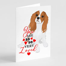 Load image into Gallery viewer, Cavalier King Charles Spaniel Blenheim #1 so Loved Greeting Cards -  Blank Note Cards – 8-Pack of Artist-Designed Cards with Envelopes