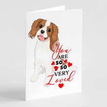 Load image into Gallery viewer, Cavalier King Charles Spaniel Blenheim #2 so Loved Greeting Cards -  Blank Note Cards – 8-Pack of Artist-Designed Cards with Envelopes