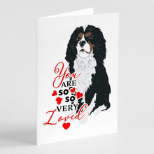Load image into Gallery viewer, Cavalier King Charles Spaniel Tricolor #1 so Loved Greeting Cards -  Blank Note Cards – 8-Pack of Artist-Designed Cards with Envelopes