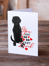 Load image into Gallery viewer, Labrador Retriever Black #2 so Loved Greeting Cards -  Blank Note Cards – 8-Pack of Artist-Designed Cards with Envelopes