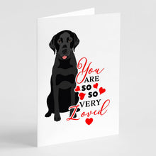 Load image into Gallery viewer, Labrador Retriever Black #3 so Loved Greeting Cards -  Blank Note Cards – 8-Pack of Artist-Designed Cards with Envelopes