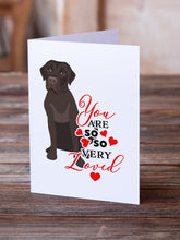 Load image into Gallery viewer, Labrador Retriever Chocolate #1 so Loved Greeting Cards -  Blank Note Cards – 8-Pack of Artist-Designed Cards with Envelopes