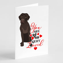 Load image into Gallery viewer, Labrador Retriever Chocolate #1 so Loved Greeting Cards -  Blank Note Cards – 8-Pack of Artist-Designed Cards with Envelopes