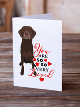 Load image into Gallery viewer, Labrador Retriever Chocolate #2 so Loved Greeting Cards -  Blank Note Cards – 8-Pack of Artist-Designed Cards with Envelopes