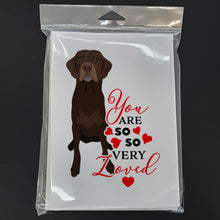 Load image into Gallery viewer, Labrador Retriever Chocolate #2 so Loved Greeting Cards -  Blank Note Cards – 8-Pack of Artist-Designed Cards with Envelopes